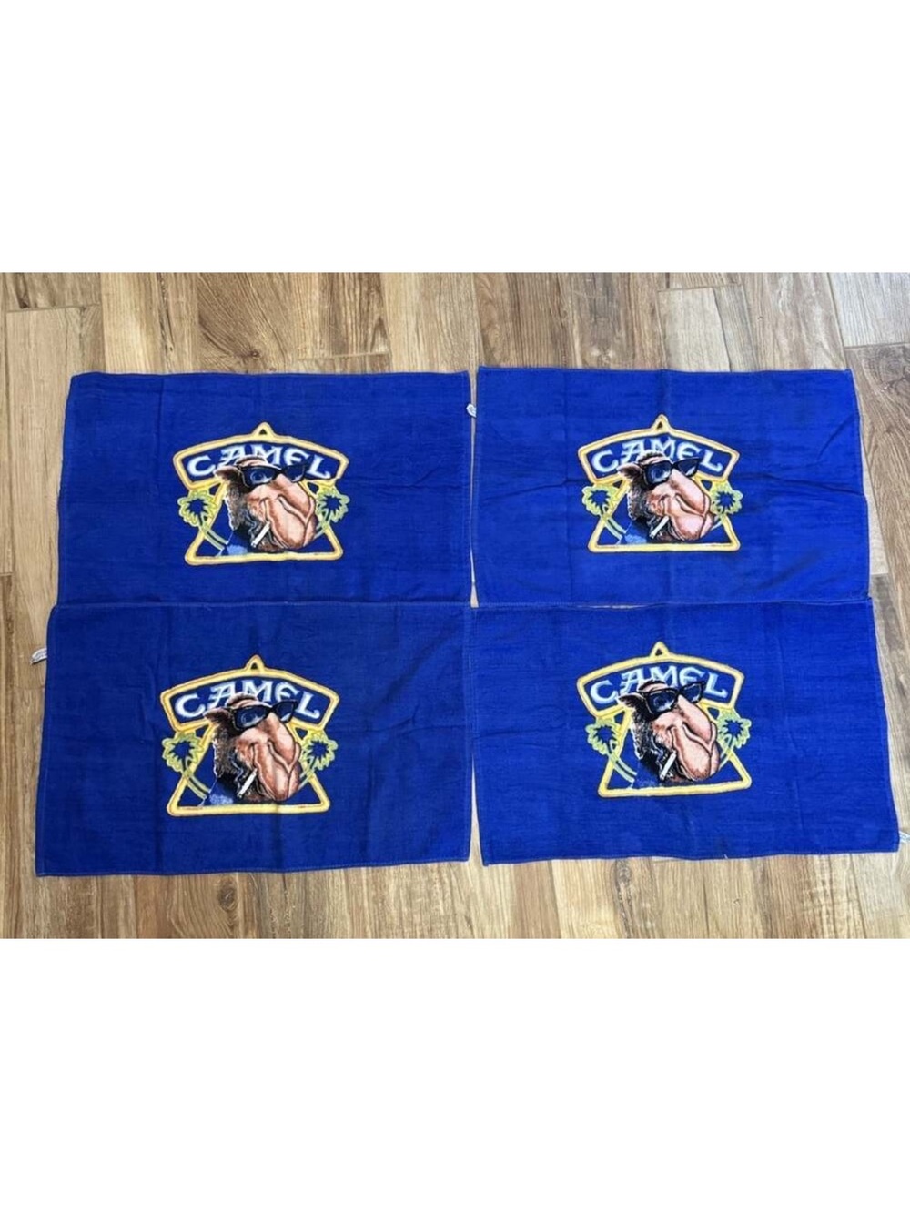 Vtg Camel Cigarettes Joe Camel Logo Hand Towel From 90s (Bundle Of 4)